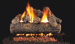 Real Fyre 24 Inch Golden Oak Designer See-Thru Vent Free Gas Log Set for G9 Burners