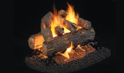 Real Fyre See Thru 24 Inch Designer Plus Golden Oak ANSI Certified Vented Natural Gas Log Set - On/Off Automatic Pilot Kit
