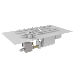 HPC 27 x 15 Inch Flat H-Style Gas Fire Pit Insert with Hot Surface Ignition and Hi/Low Flame Control