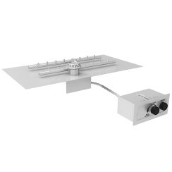 HPC 33 x 15 Inch Flat H-Style Gas Fire Pit Insert with Push Button Ignition