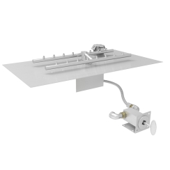 HPC 27 x 15 Inch Flat H-Style Gas Fire Pit Insert with Match Light Ignition