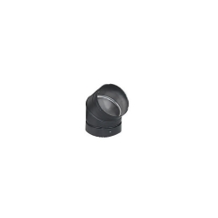 Security For Solid-Fuel Stoves Double-Wall 6-Inch Black Stovepipe Elbow - 45-Degree
