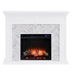 SEI 50 Inch Torlington Electric Fireplace with Marble Tiled Surround