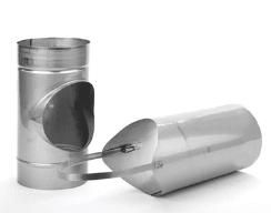 Selkirk 304-Alloy Heat-Fab Saf-T Short Tee with 10 inch Removable Female Take-Off - 6 inch Diameter