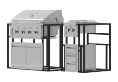 Videl Signature Collection 2 with Grill -  Double Doors -  Side Burner -  Drawers and Customizable Frame