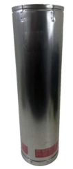 Majestic SL1100 11-Inch Inner Diameter Stainless Steel Chimney Pipe with Galvalume Outer Wall - 48 Inch Length