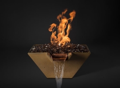 Slick Rock Concrete 34 Inch Cascade Square Fire on Glass Feature