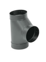 Snap-Lock Black Steel Stovepipe Tee - 8-Inch Diameter