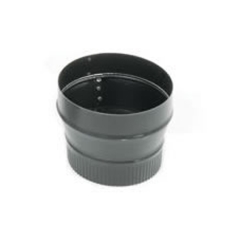 Snap-Lock Black Steel Stovepipe 6-Inch Male to 8-Inch Female Increaser