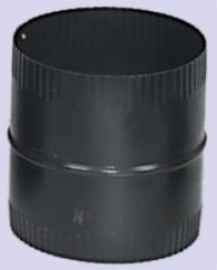 Snap-Lock Black Steel Stovepipe Male Coupling for Joining Female Ends - 8-Inch Diameter