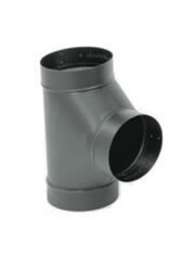 Snap-Lock Black Steel Stovepipe Tee - 5-Inch Diameter