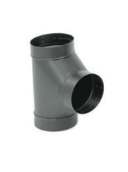 Snap-Lock Black Steel Stovepipe Tee - 6-Inch Diameter