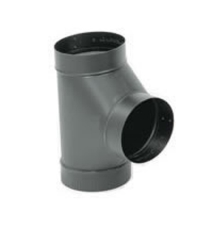 Snap-Lock Black Steel Stovepipe Tee - 7-Inch Diameter