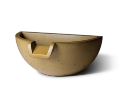 Slick Rock Concrete 36 Inch Spill Half Water Bowl