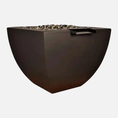 Fire By Design 30 x 24 Inch Legacy Square Vase Gas Fire and Water Bowl with Brass Burner - 24V