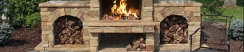 Stone Age Manufacturing New Age Fireplace Wood Storage Cabinet with Arched Opening
