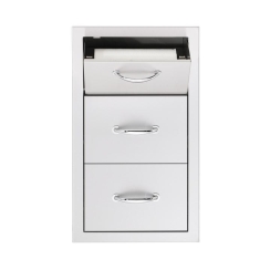 Summerset 17 Inch Vertical Two Drawer and Paper Towel Holder