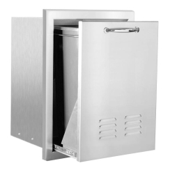 Summerset Set of Two 20 Inch Trash or LP Tank Pullout Drawer with Masonry Frame Return