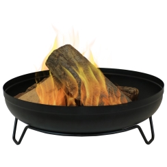 Sunnydaze 23 Inch Black Steel Outdoor Wood Burning Fire Bowl