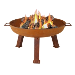 Sunnydaze 24 Inch Oxidized Rust Cast Iron Rustic Outdoor Wood Burning Fire Bowl