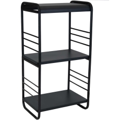 Sunnydaze 36 Inch Black Powder Coated Iron and Steel Modern Rounded Edge Log Rack