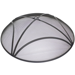 Sunnydaze 40 Inch Round Black Heavy-Duty Reinforced Steel Mesh Fire Pit Spark Screen