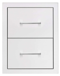 TrueFlame 17 Inch Vertical Double Outdoor Kitchen Drawers with TRUEFLAME Handles