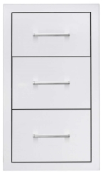 TrueFlame 17 Inch Triple Outdoor Kitchen Drawers with TRUEFLAME Handles