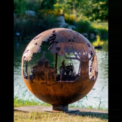 The Fire Pit Gallery 37 Inch Apple Crisp Farms Sphere Fire Pit