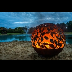 The Fire Pit Gallery 37 Inch Eden Sphere Fire Pit with Flat Steel Base