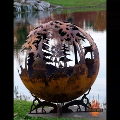 The Fire Pit Gallery 37 Inch Enchanted Woods Fire Pit with Craggy Tree Base