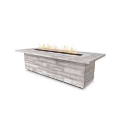 The Outdoor Plus 120 Inch Laguna Wood Grain GFRC Gas Fire Pit with Flame Sense