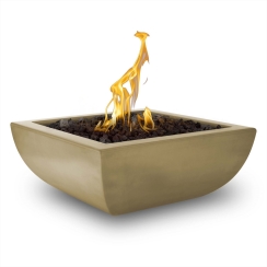 The Outdoor Plus 24 Inch Avalon GFRC Square Gas Fire Bowl