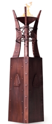 The Outdoor Plus 24 Inch Bastille Hammered Copper Gas Fire Tower