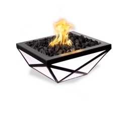 The Outdoor Plus 24 Inch Gladiator LED Powder Coat Aluminum Gas Fire Bowl