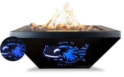 The Outdoor Plus 24 Inch Made In The USA Lighthouse LED Powder Coat Gas Fire Bowl