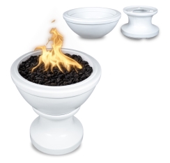 The Outdoor Plus 28 Inch Hana GFRC Gas Fire Pillar Bowl