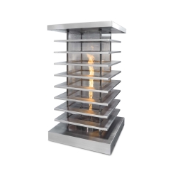 The Outdoor Plus 28 Inch Stainless Steel High-Rise Fire Tower - 12V Electronic Ignition