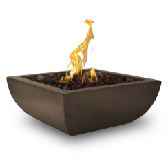The Outdoor Plus 36 Inch Avalon GFRC Square Gas Fire Bowl