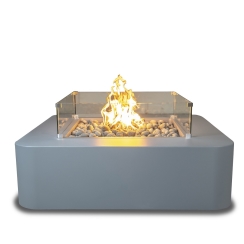 The Outdoor Plus 36 Inch Bayside Powder Coated Metal Gas Fire Pit with Flame Sense