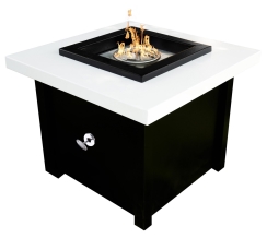 The Outdoor Plus 42 x 42 Inch Kamoa Metal Coated Gas Fire Pit Table with Flame Sense