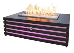 The Outdoor Plus 48 Inch Amina Powder Coated Steel Gas Fire Pit with Flame Sense
