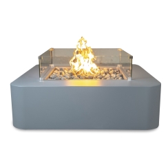 The Outdoor Plus 48 Inch Bayside Powder Coat Steel Gas Fire Pit with Flame Sense