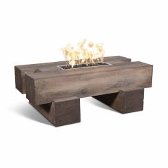 The Outdoor Plus 48 Inch Palo Wood Grain GFRC Gas Fire Pit