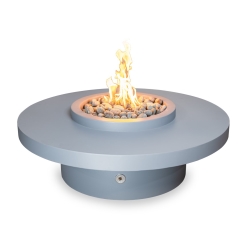 The Outdoor Plus 48 x 24 Inch Coastline Powder Coated Metal Gas Fire Pit Table with Flame Sense