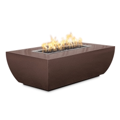 The Outdoor Plus 48 x 28 Inch Avalon Copper Gas Fire Pit with Flame Sense - 15 Inch Height