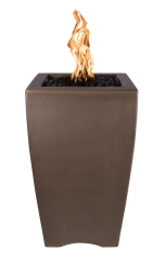 The Outdoor Plus Baston Concrete Fire Pillar with Access Door and Flame Sense System