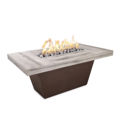 The Outdoor Plus Tacoma 48 x 30 Inch Gas Fire Table Match Lit with Flame Sense System and Ebony Top