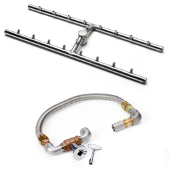 Hearth Products Controls 18 x 6 Inch Stainless Steel Torpedo H-Burner Kit - Match Lit