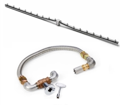 Hearth Products Controls 24 Inch Stainless Steel Torpedo Linear Burner Kit - Match Lit